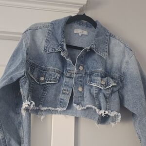 Love Tree Light Blue Cropped Denim Jacket